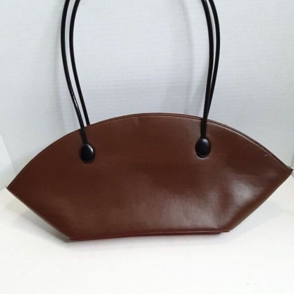 Vintage Women's Brown Faux Leather Atomic Shoulder Handbag - Picture 4 of 12